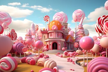 Kaleidoscopic Candyland: Surreal Sweet Symphony