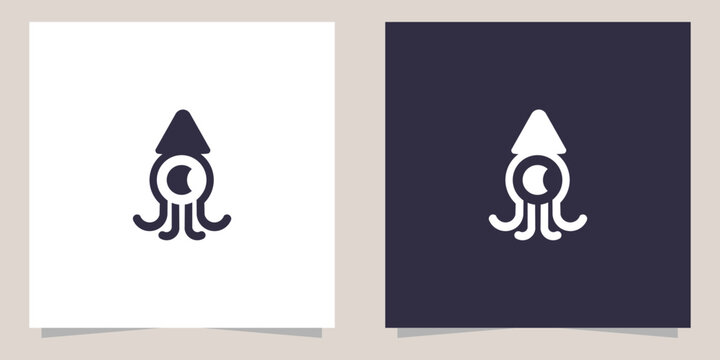 squid logo design vector
