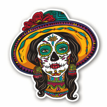 Cinco de Maya,  bright sticker on a white background