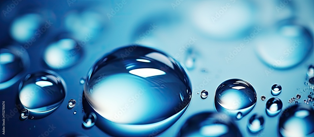 Poster vibrant water droplets creating mesmerizing patterns on various surfaces