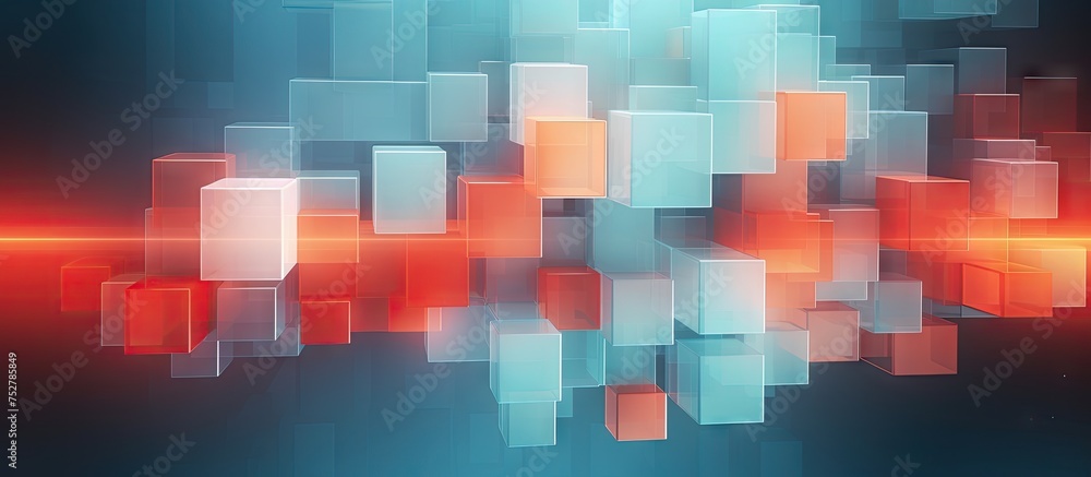 Aufkleber geometric abstract background featuring dynamic cubes in various vibrant colors