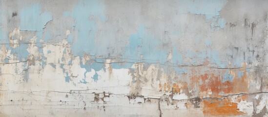 Decaying Wall with Texture of Peeling Paint and Delicate Patina Layers Revealing Age