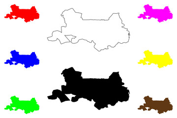 Franco da Rocha city (Federative Republic of Brazil, Sao Paulo state) map vector illustration, scribble sketch Franco da Rocha map