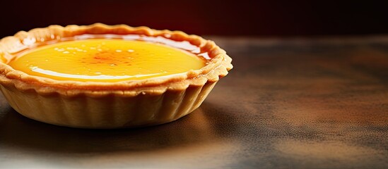 Delicious Homemade Mini Lemon Pie with Vibrant Yellow Filling on White Porcelain Plate