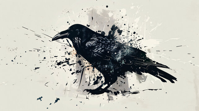Raven silhouette stylish image grunge image 