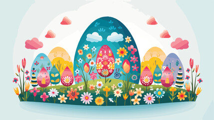 Cut file Happy Easter Egg flat vector