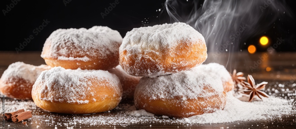 Wall mural A Pile of Dough Dough Covered in Powder Ready for Baking Pastries and Bread