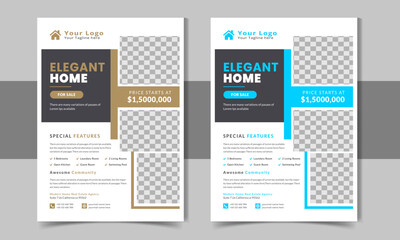 Obraz premium Real Estate Flyer Template, Vector Design, Corporate Real Estate Flyer Template,