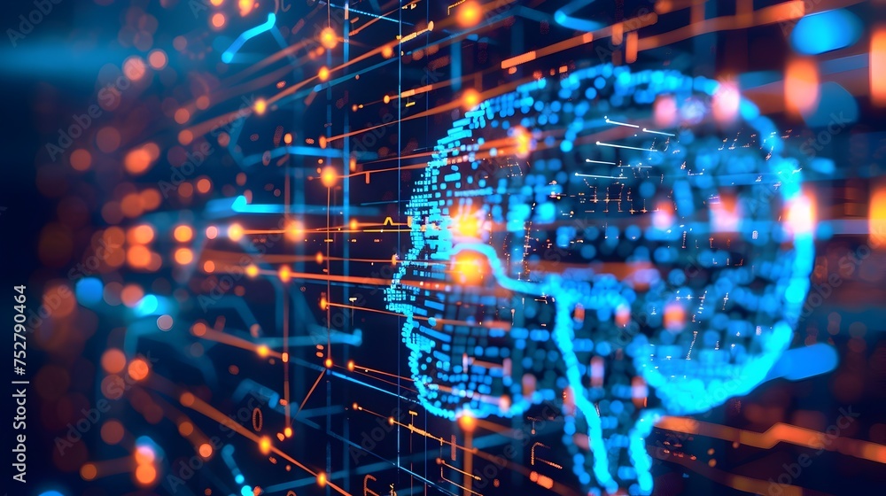 Aufkleber artificial intelligence a powerful tool for the future, to convey the concept of artificial intellig