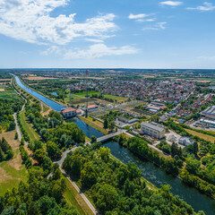 Blick auf Meitingen im schwäbischen Lechtal in Bayern
