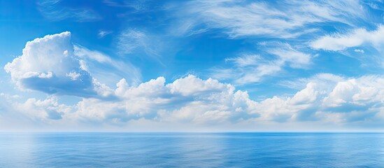 Majestic Sunrise Over Vast Expanse of Tranquil Blue Ocean Waterscape