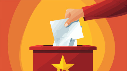 Election or referendum in Macedonia. Ballot box and c - obrazy, fototapety, plakaty
