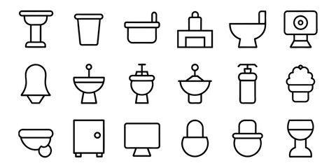 WC icons set. Toilet sign. Man, woman, mother with baby and handicapped silhouettes collection. Male and female restroom