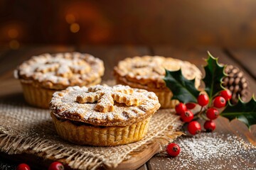 Holiday Delights Festive Pies and Pastries Generative AI - obrazy, fototapety, plakaty