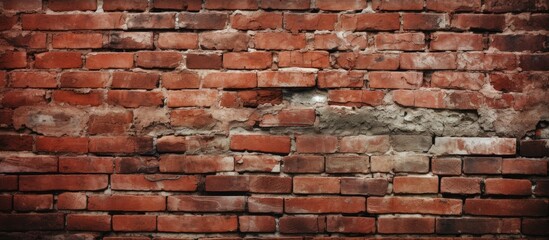 A red brick wall featuring a small hole, likely caused by wear and tear or intentional damage. The damaged area stands out against the uniformity of the wall, drawing attention to its imperfection.