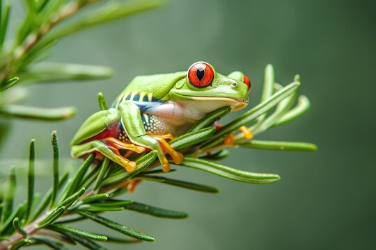 Green Frog with Red Eyes A Catchy and Optimized Adobe Stock Image Title Generative AI