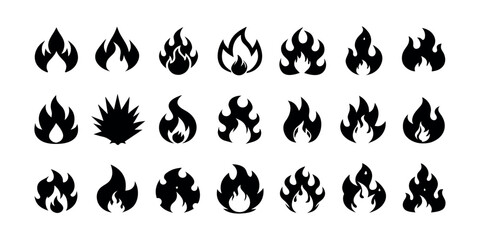 Fire icon vector set