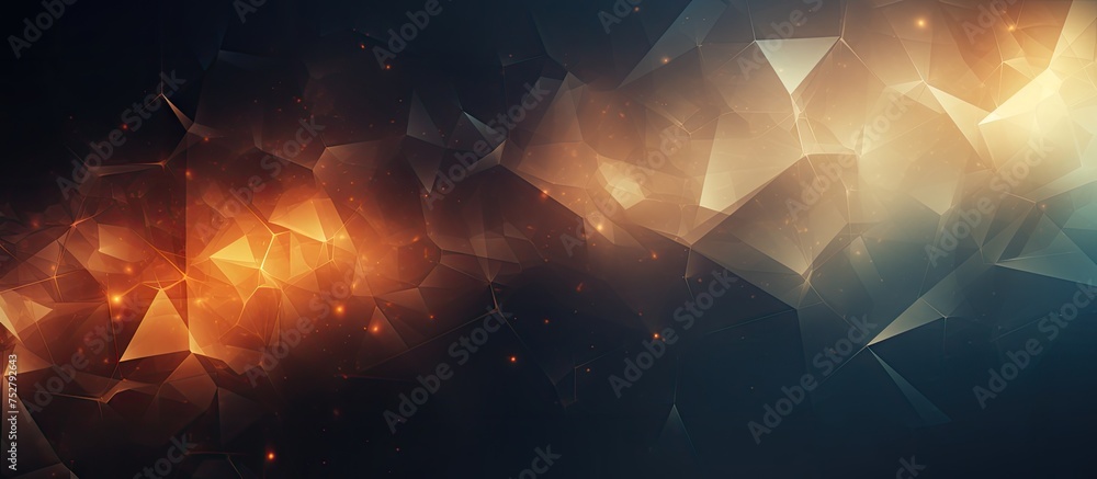 Poster vibrant geometric abstract pattern with colorful polygons and dynamic shapes