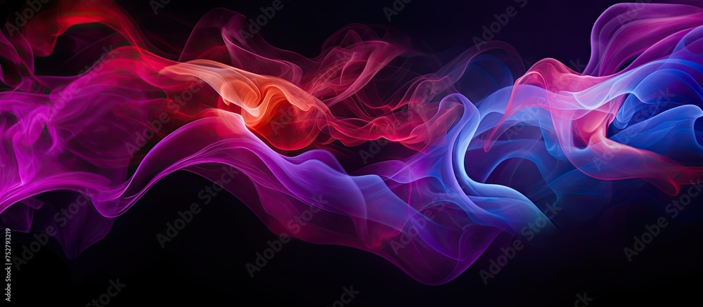 Wall mural Vibrant Colorful Smoke Effect on Dark Background for Abstract Design and Art Concepts