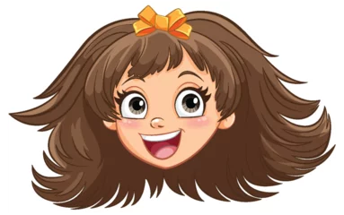 Fototapete Kinder Vector graphic of a happy young girl smiling