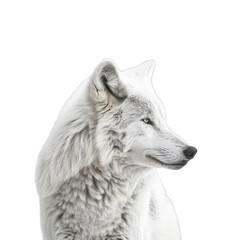 wolf in the snow isolated on white background