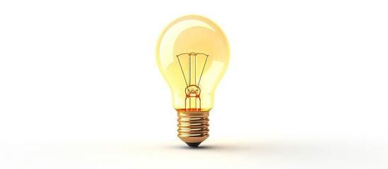Creative Illumination Concept with Glowing Light Bulb on Clean White Background
