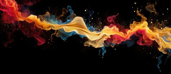 Vibrant Colorful Smoke Swirls and Twists Against a Dark Background