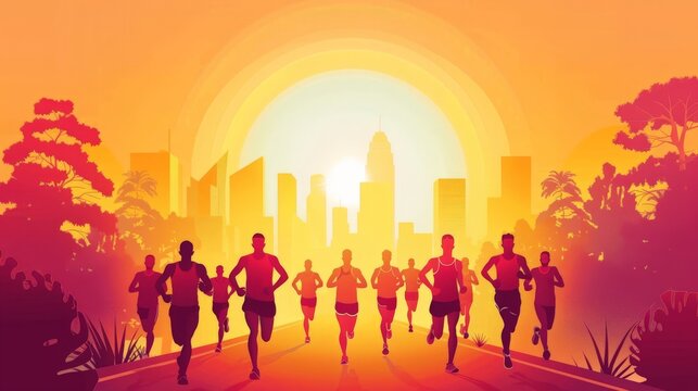 advertising of marathon event poster, Colorful marathon poster background, Sport background