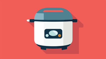 Kitchenware rice cooker flat icon with long shadow
