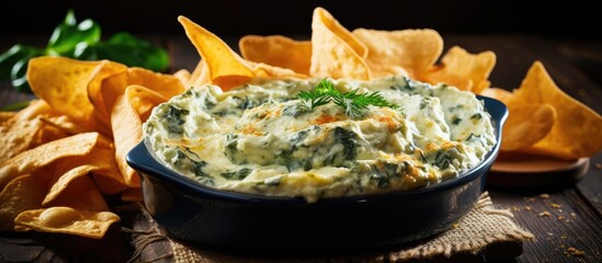 Variety of Delicious Dips in Colorful Bowls for Festive Party Snacking