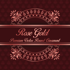Rose Gold Premium Vector Round Ornament