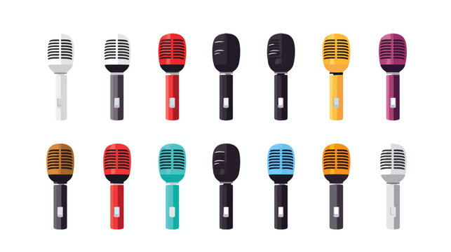 Microphone icon vector illustration logo template for