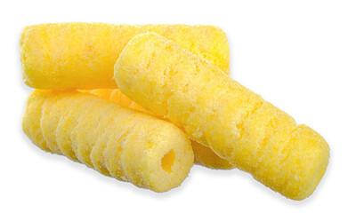 Hole corn snack roll isolated on white background
