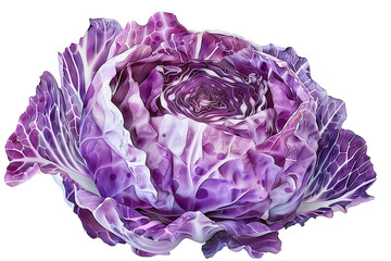 Obraz premium purple cabbage isolated on white background