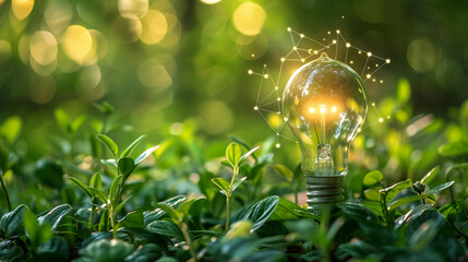 Green Technology Inventors and engineers collaborating on innovative green technologies