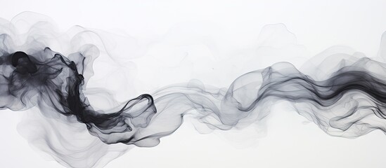 Dynamic Contrast: Monochromatic Smoke Swirls Dramatically on Clean White Surface