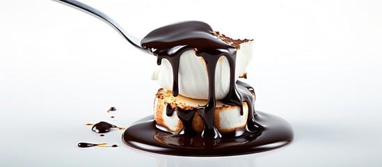 Delicious Spoonful of Rich, Creamy Chocolate Ice Cream Tempts the Taste Buds