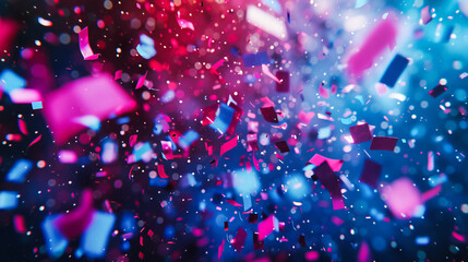 Joyful Celebration, A Carnival of Confetti, Bursting Colors in a Festive Abstract Extravaganza