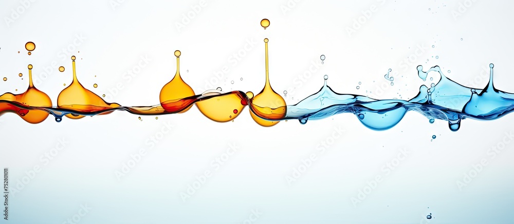 Poster mesmerizing patterns of water droplets reflecting light in a group formation