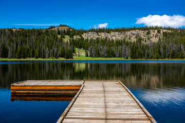 Fishing dock at Bayhorse Lake, Idaho