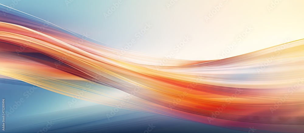 Poster dynamic abstract flowing lines background in vibrant hues for creative design projects