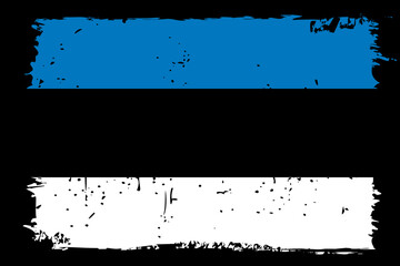 Estonia flag - vector flag with stylish scratch effect and black grunge frame.
