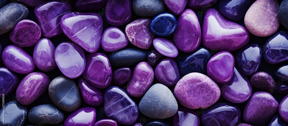 Poster Mesmerizing Array of Lavender and Ivory Stones in a Nature-inspired Display