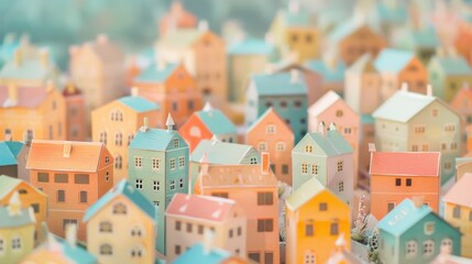 A close up of a bunch of small buildings