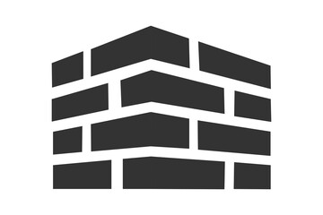 Brick wall construction icon. Build symbol, building label emblem design vector ilustration