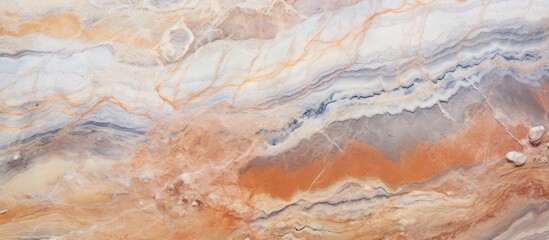 Naklejka premium Elegant Marble Wall with Intricate Brown and Blue Pattern Design for Luxurious Interior Decor