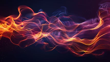 Foto op Canvas Abstract fire wave background. Futuristic technology s © Johnu