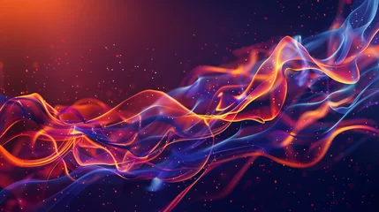 Fotobehang Abstract fire wave background. Futuristic technology s © Johnu