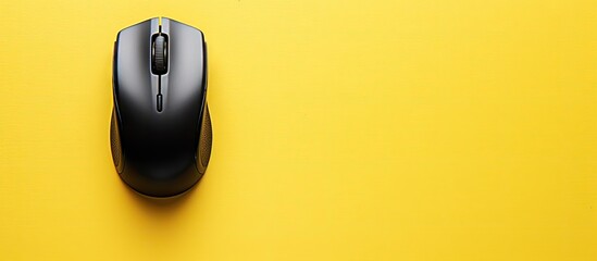Vibrant Computer Mouse on Bright Yellow Background for Tech and Work Concepts - obrazy, fototapety, plakaty