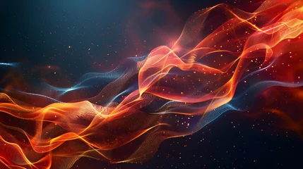 Foto op Plexiglas Abstract fire wave background. Futuristic technology s © Johnu